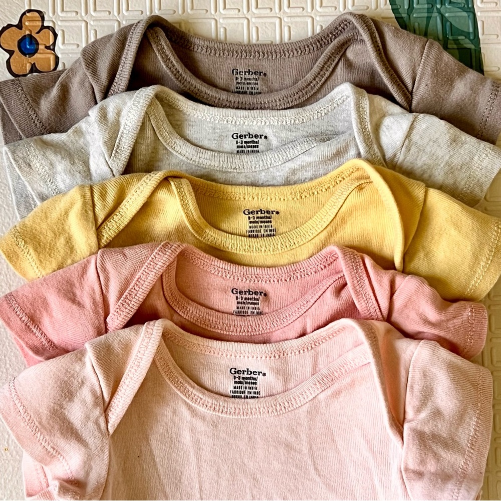 Gerber Multicolor Baby Bodysuits Set